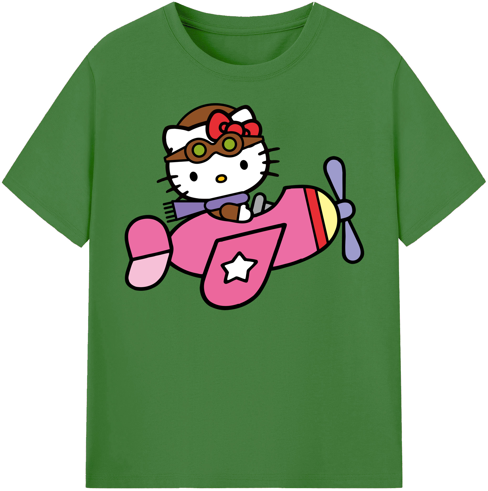 （画像用） Hello Kitty ハローキティ レディースカジュアルプリントTシャツ（綿100％）